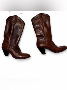 Dan Post Retro Red/Brown Leather Cowgirl Boots